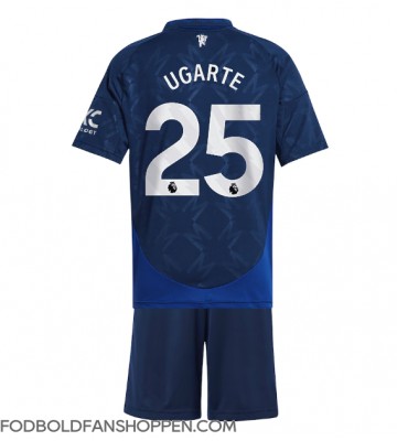 Manchester United Manuel Ugarte #25 Udebanetrøje Børn 2024-25 Kortærmet (+ Korte bukser)